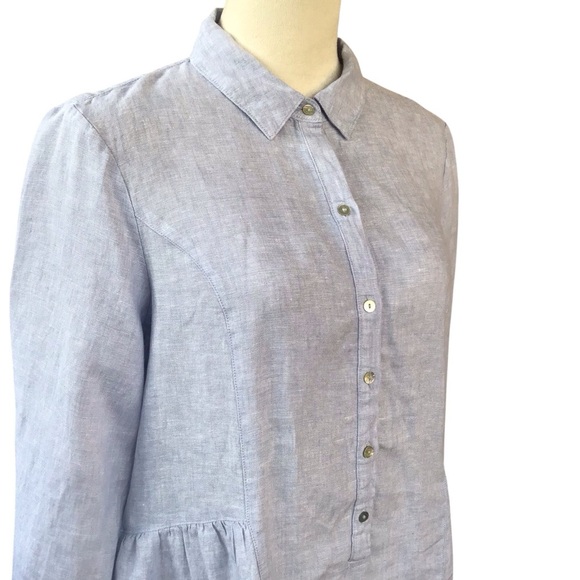 H Halston 100% Linen Collared Shirt Dress - Picture 4 of 6
